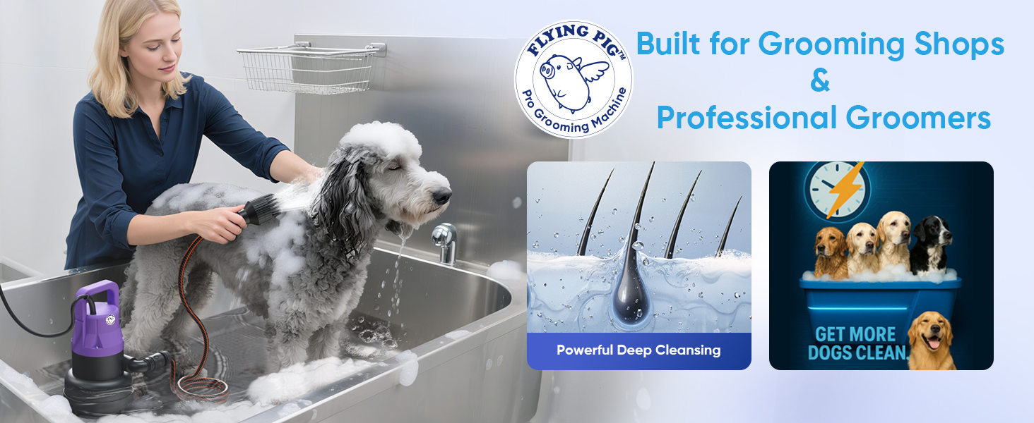 Flying Pig Pet Shower Machine White